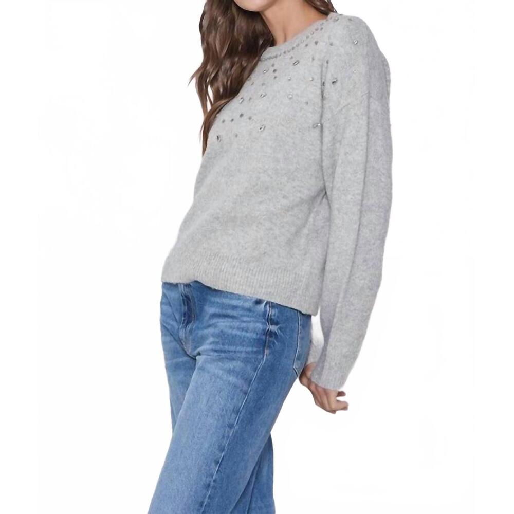 NEW ABLE rhinestone sweater in heather grey - Picture 4 of 6
